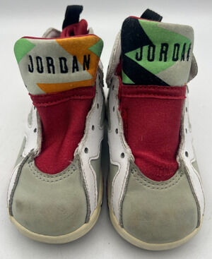 Nike Air Jordan 7 Retro Hare Toddler Size 7C White Red Sneakers 304772-125